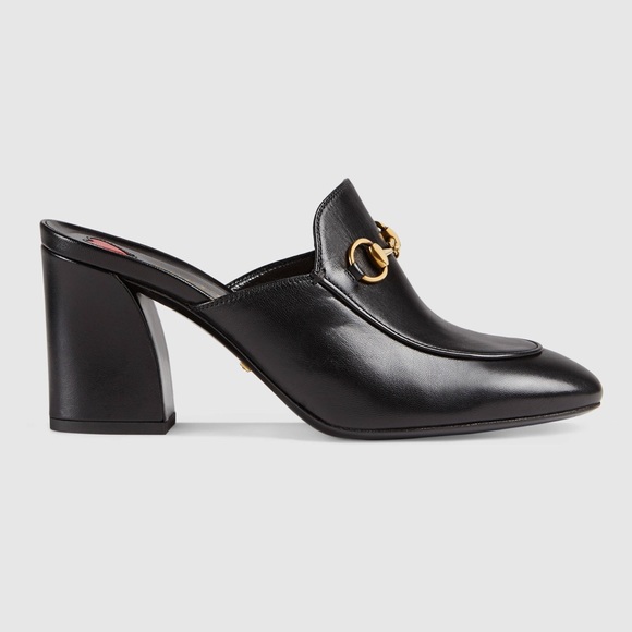 GUCCI Princetown Leather Horsebit 75mm Mules - Picture 2 of 10